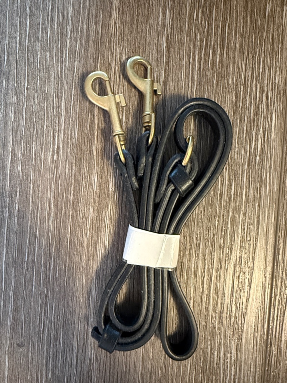 Nordstrom Black Leather Shoulder Strap with Gold Hardware - Picture 2 of 2